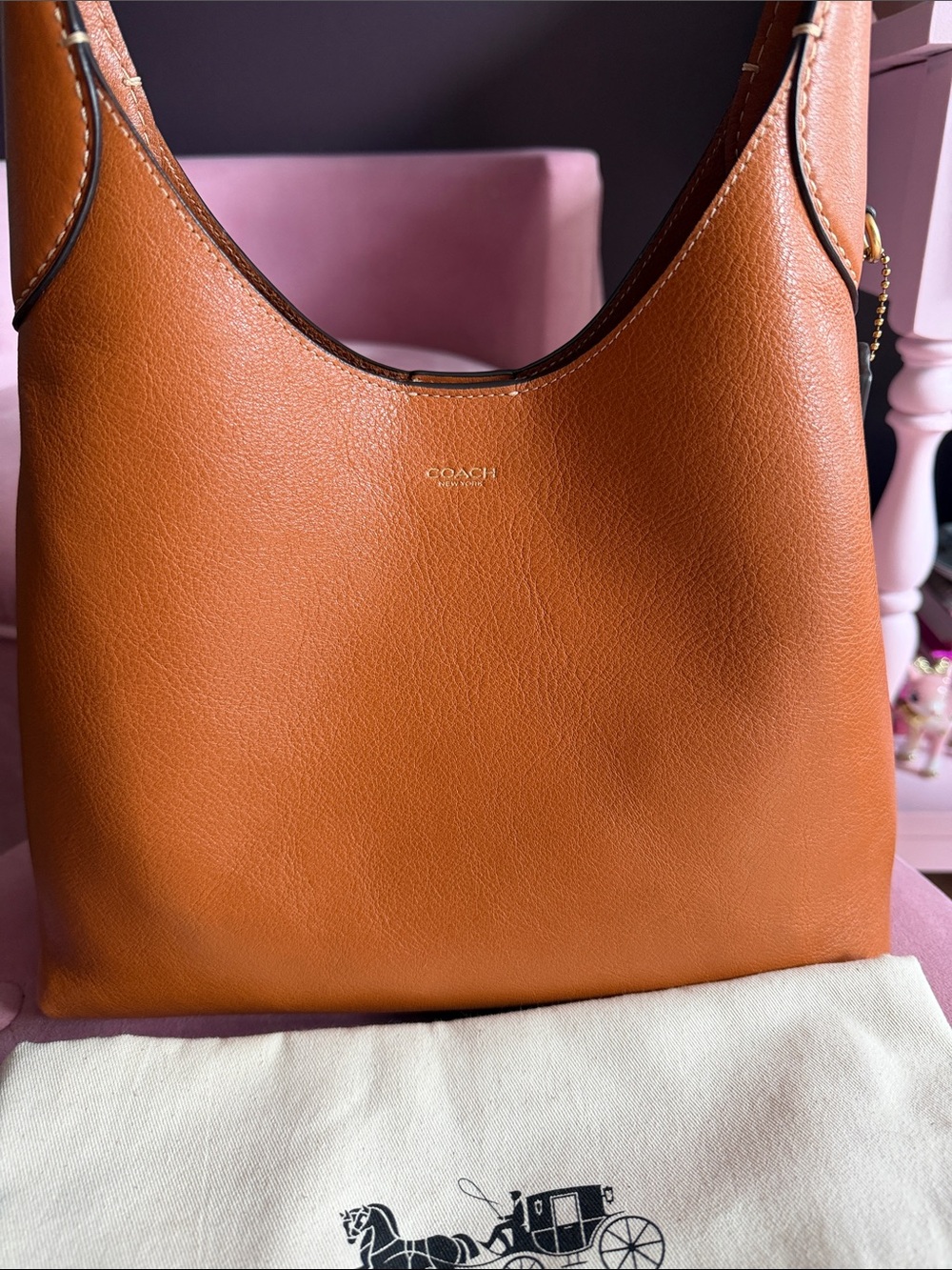 Coach Brooklyn 28 Shoulder Bag in Saddle Brown - Picture 2 of 9